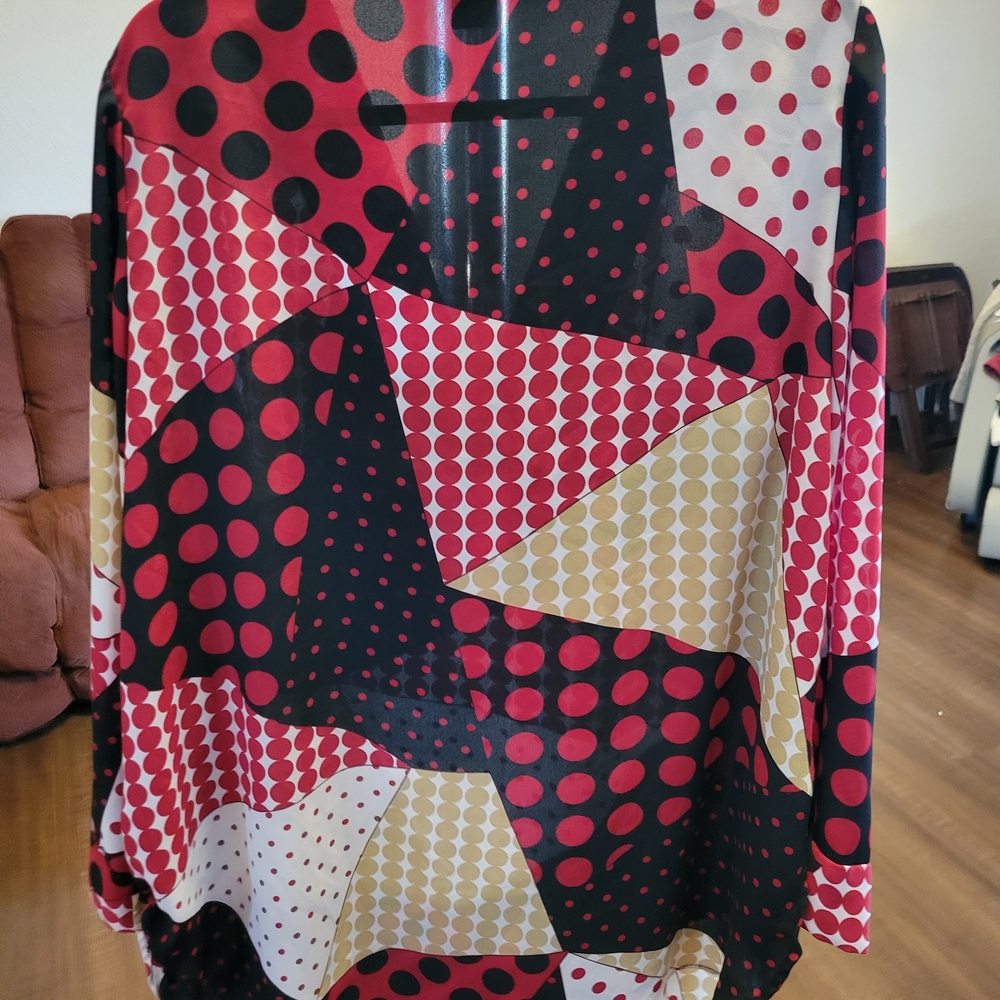 Ashley Stewart Colorful Polka Dot Long Sleeve Dress - Picture 4 of 4